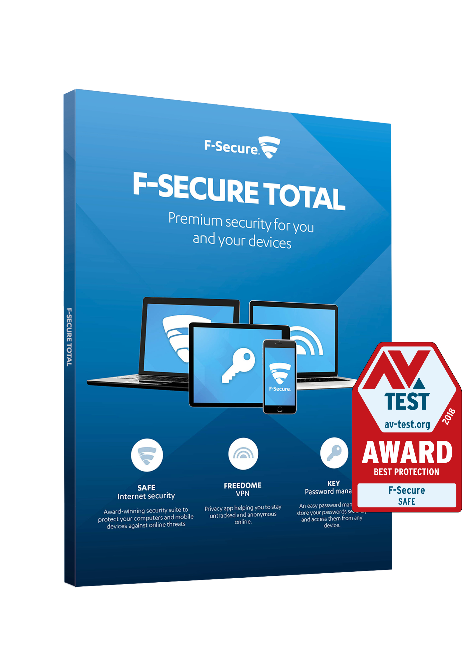 F-Secure FCFTBR2N003E2 Digital Key Total Security and Privacy 2 Y, 3 Dev